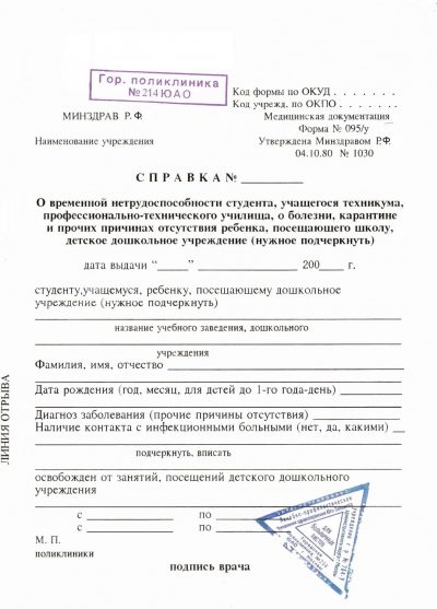 справка 095у